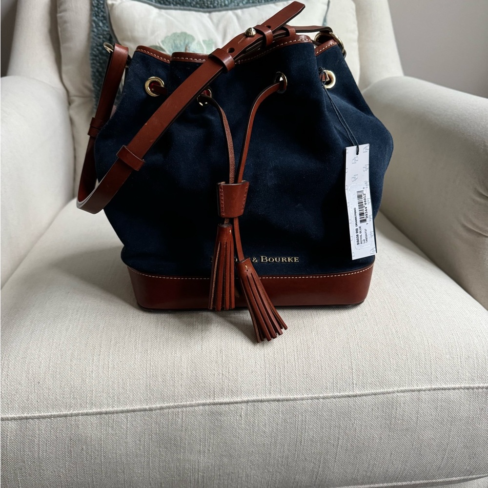 Dooney & Bourke Dark Blue and Brown Shoulder Bag